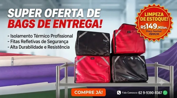 Bag bolsa térmica, para entregador de aplicativo