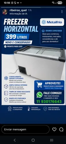 Freezer em bom estado aceito proposta