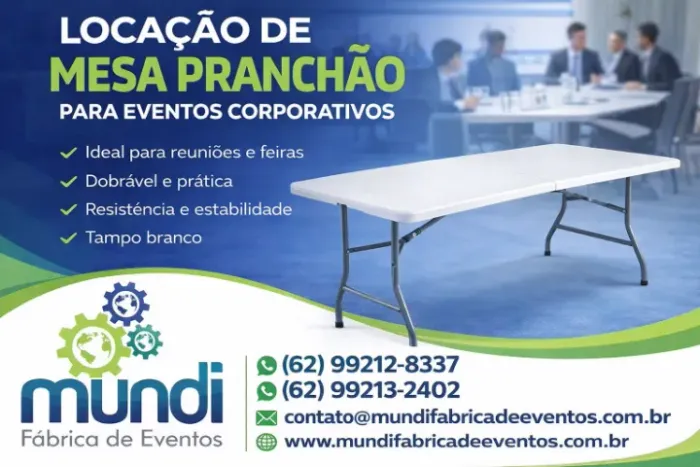 LOCAÇÃO DE MESA PRANCHÃO PARA EVENTOS CORPORATIVOS