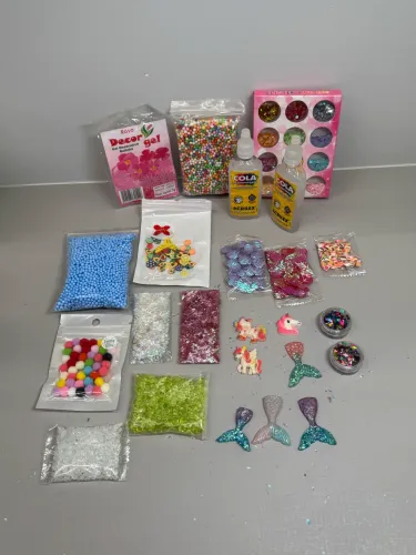Kit slime com m orbez( bolinhas que crescem na água)