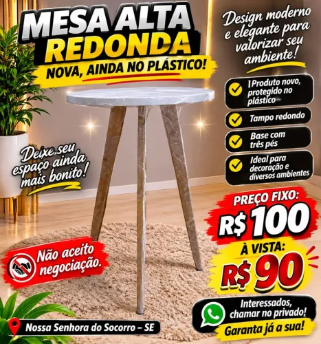 Mesa modenas, grandes e médias