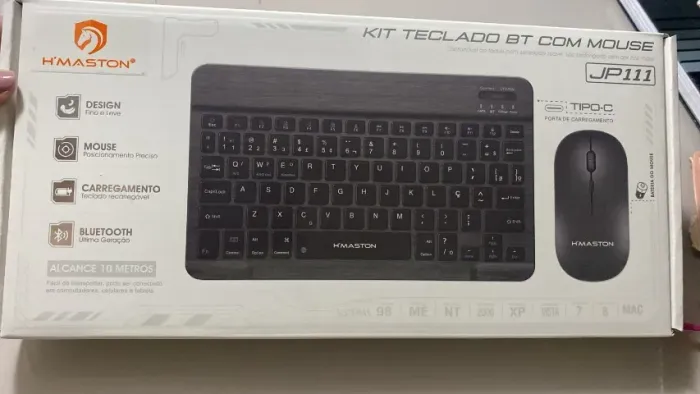 Kit Teclado e Mouse Bluetooth Sem Fio Recarregável Hmaston Jp111 - Coimbra Computadores