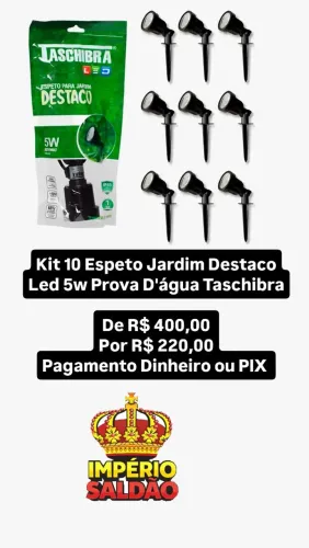 Kit 10 Espeto Jardim Destaco Led 5w Prova D'água Taschibra