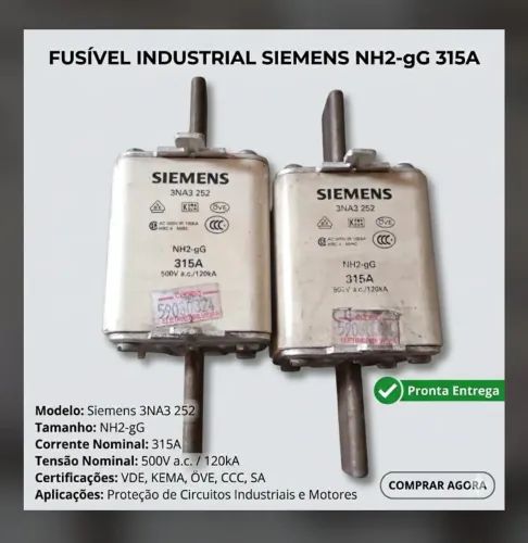 Fusível NH Siemens 315A NH2 gG - 500V Industrial