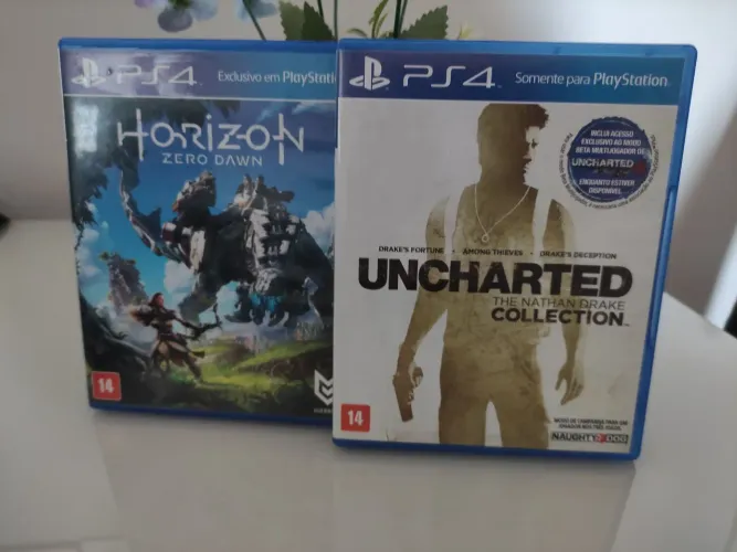 Horizon Zero Dawn + Uncharted The Nathan Drake Collection, ps4 mídia física