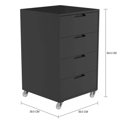 Gaveteiro de Metal Tok&Stok Preto Original