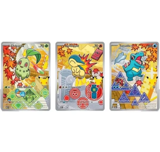 Kit Parceiro Inicial 2a Geração - Chikorita, Cyndaquil e Totodile (Pokémon TCG)