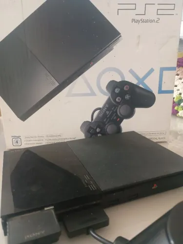 PlayStation 2 Slim Completo na Caixa + 2 Controles + 8 Jogos