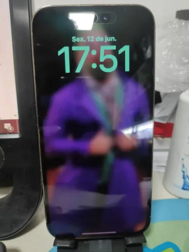 iPhone 14 Pro Max Dourado 128gb saúde da bateria 86% Face id off só 2500