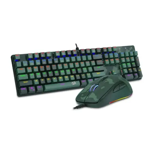 Teclado Mecanico 100% + Mouse S108 Light Green TECLADO E MOUSE KIT GAMER Redragon