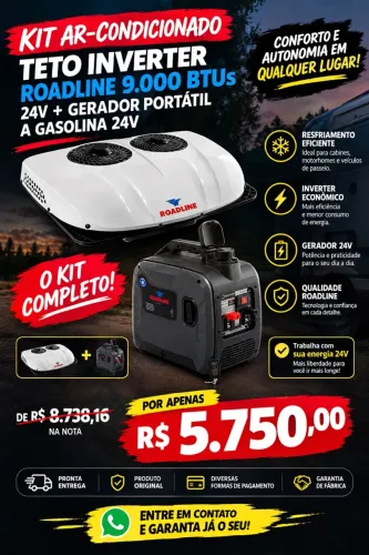 KIT Ar-Condicionado Inverter 24V + Gerador Portátil 24V
