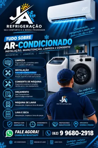 Instalação e Manutenção de Ar Condicionado Máquina de Lavar e Lava e Seca Goiânia e Região