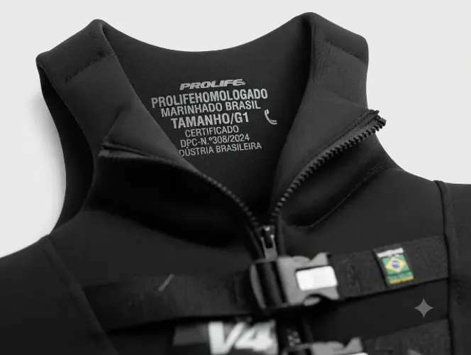 Colete Salva Vidas Protech V4 Pro Life Homologado Cor Preto Tamanho G2