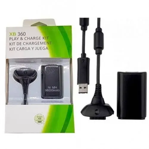 Kit bateria mais carregador controle Xbox 360
