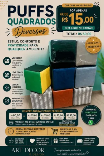 Puff 40x40x45 "NOVO" fabricação própria