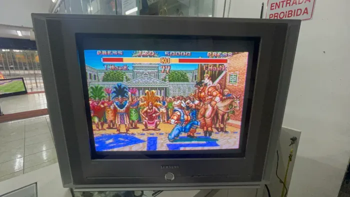 Tv 21 retrô gamer Samsung av super vidro 