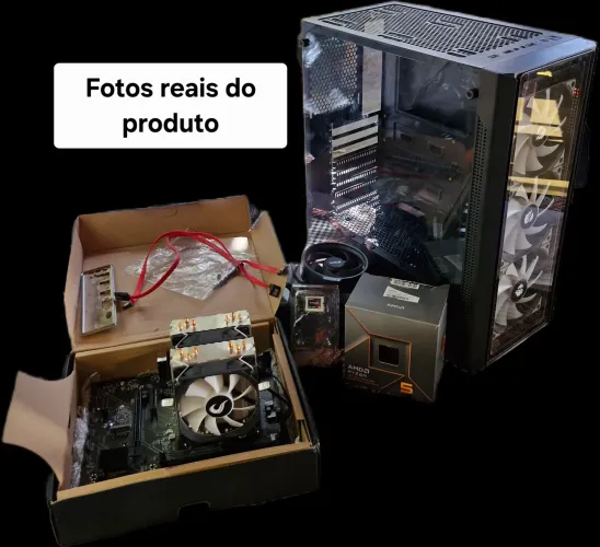 Kit am5 ryzen 5 8500g, a620 e gabinete gamer de brinde 