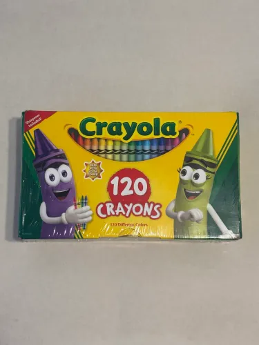 Giz de cera Crayola Crayons 120 cores com apontador, presente para crianças