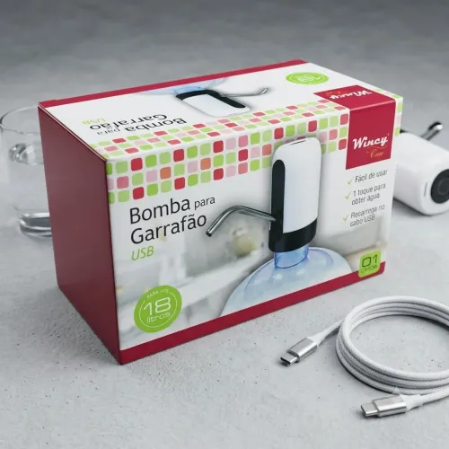 Bomba para garrafão de água até 18 litros USB