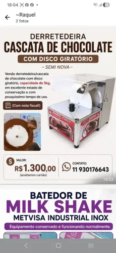 Derretedeira cascata chocolate com disco giratório 