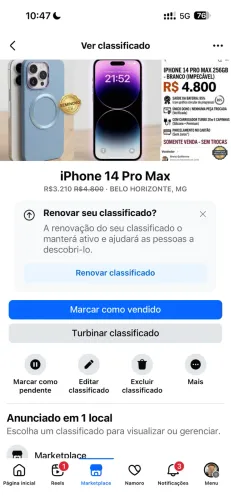 iPhone 14 Pro Max somente venda