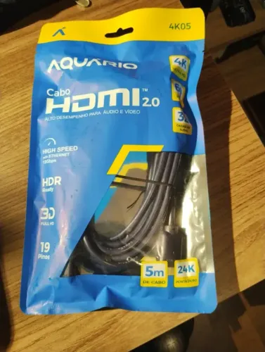 Cabo HDMI Original Blindado 4k Aquário 2 Metros Lacrado - Loja Física