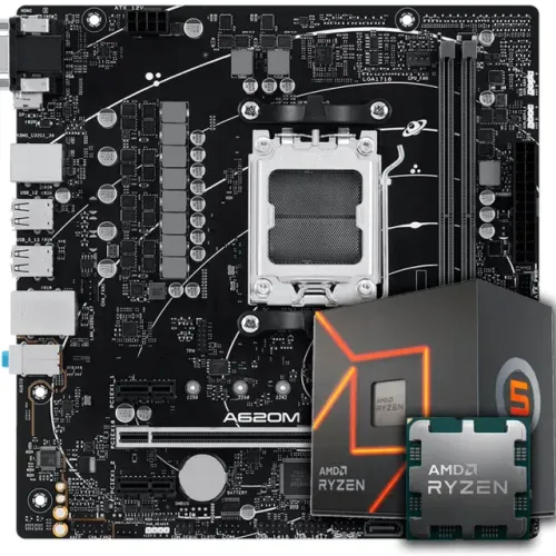Kit Upgrade, AMD Ryzen 5 8500G, Placa Mãe Chipset A620 DDR5 8GB FURY
