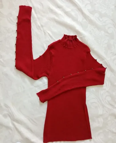 Blusa de tricô vermelha tam. M