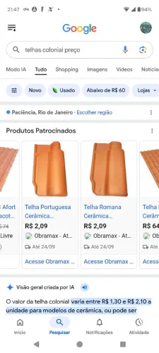 Telhas coloniais cerâmica 60 unidades para consertar o telhado e proteger seu muro