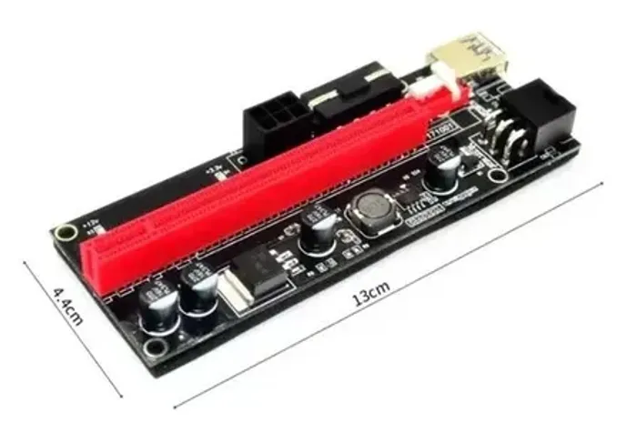 Placa Pci-e Express Riser Ver009s Usb 3.0 Extensor Ethereum Cor Vermelho