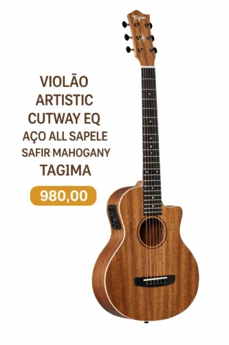 VIOLAO ARTISTIC CUTWAY EQ AÇO ALL SAPELE SAFIR MAHOGANY TAGIMA