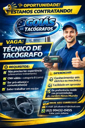 VAGA PARA TÉCNICO EM TACÓGRAFOS 