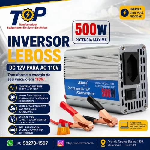 Inversor de Tensão 500w de 12v para 110v