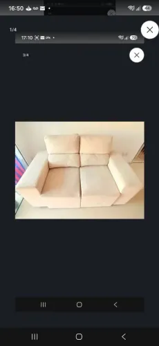 Sofá retrátil e reclinável bege
