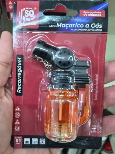 MINI MACARICO A GAS RECARREGAVEL<br>REF: SQ-4365<br><br>? R$ 29,90