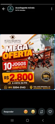 Conjuntos dobrável envernizado 70x70