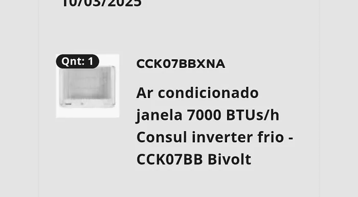 Vendo Ar Condicionado Consul na Caixa