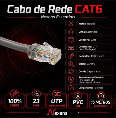 CABO DE INTERNET CAT6. 15M