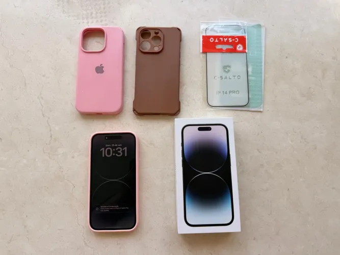 iPhone 14 Pro 256GB - 79% de saúde + caixa e películas 