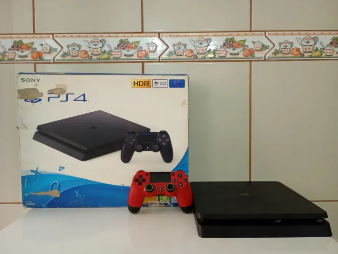 PLAYSTATION 4 SLIM 500GB - COMPLETO NA CAIXA
