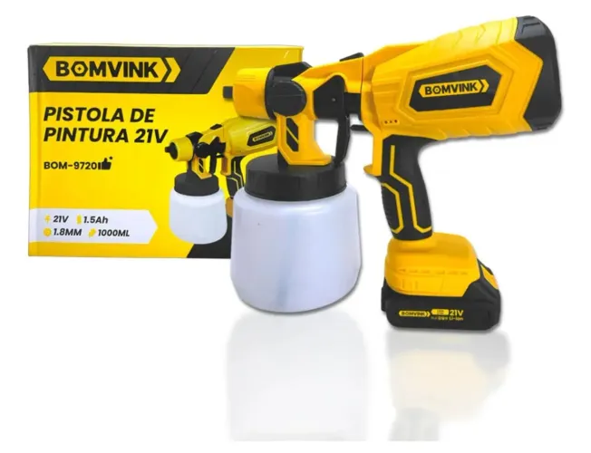 Pistola de Pintura Profissional Bomvink BOM-9720 | 21V Cordless