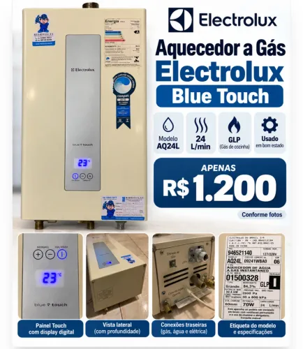 Aquecedor a gás Electrolux bluetouch