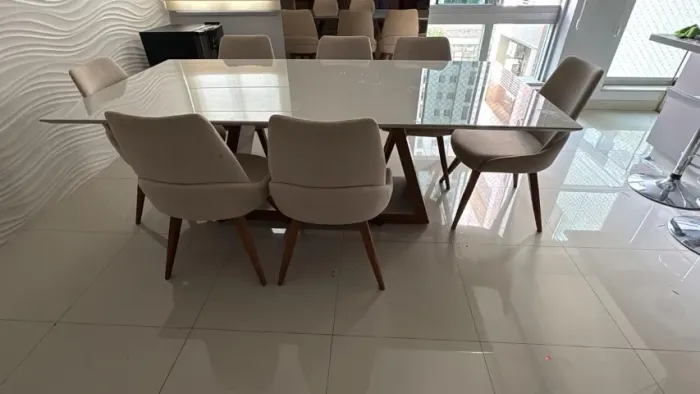 Mesa jantar retangular 08 lugares