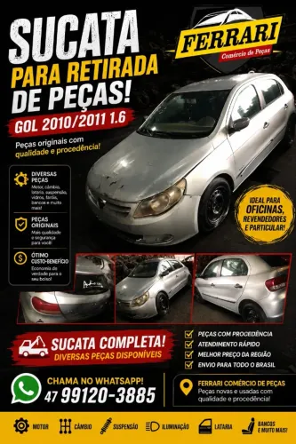 Sucata Gol 2010/2011 1.6 para retirada de peças