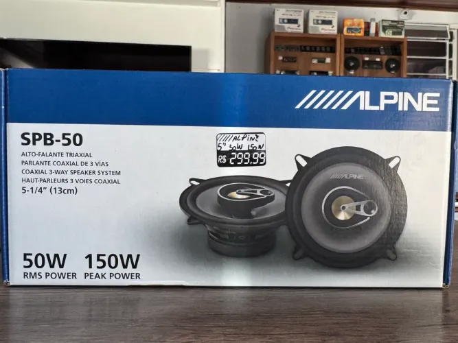 Alto falante 5? triaxial alpine 50rms 150w na oferta só 250,00