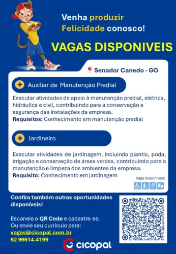 Vaga Urgente - Senador Canedo