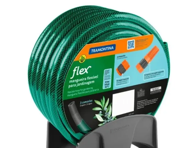 Mangueira De Jardim 15 Metros Com Suporte Tramontina - Verde