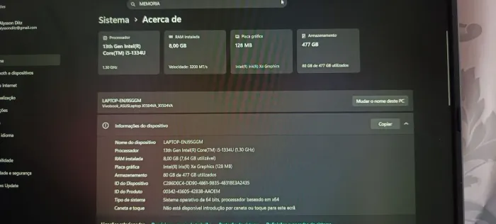 Vendo notebook Asus vivobook