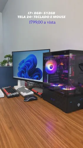PC COMPLETO I7 8GB 512GB 24 POLEGADAS