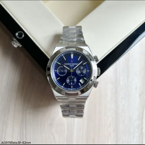 Relógio Vacheron Constantin Cronograph Silver BLUE ETA Suíço Exclusivo